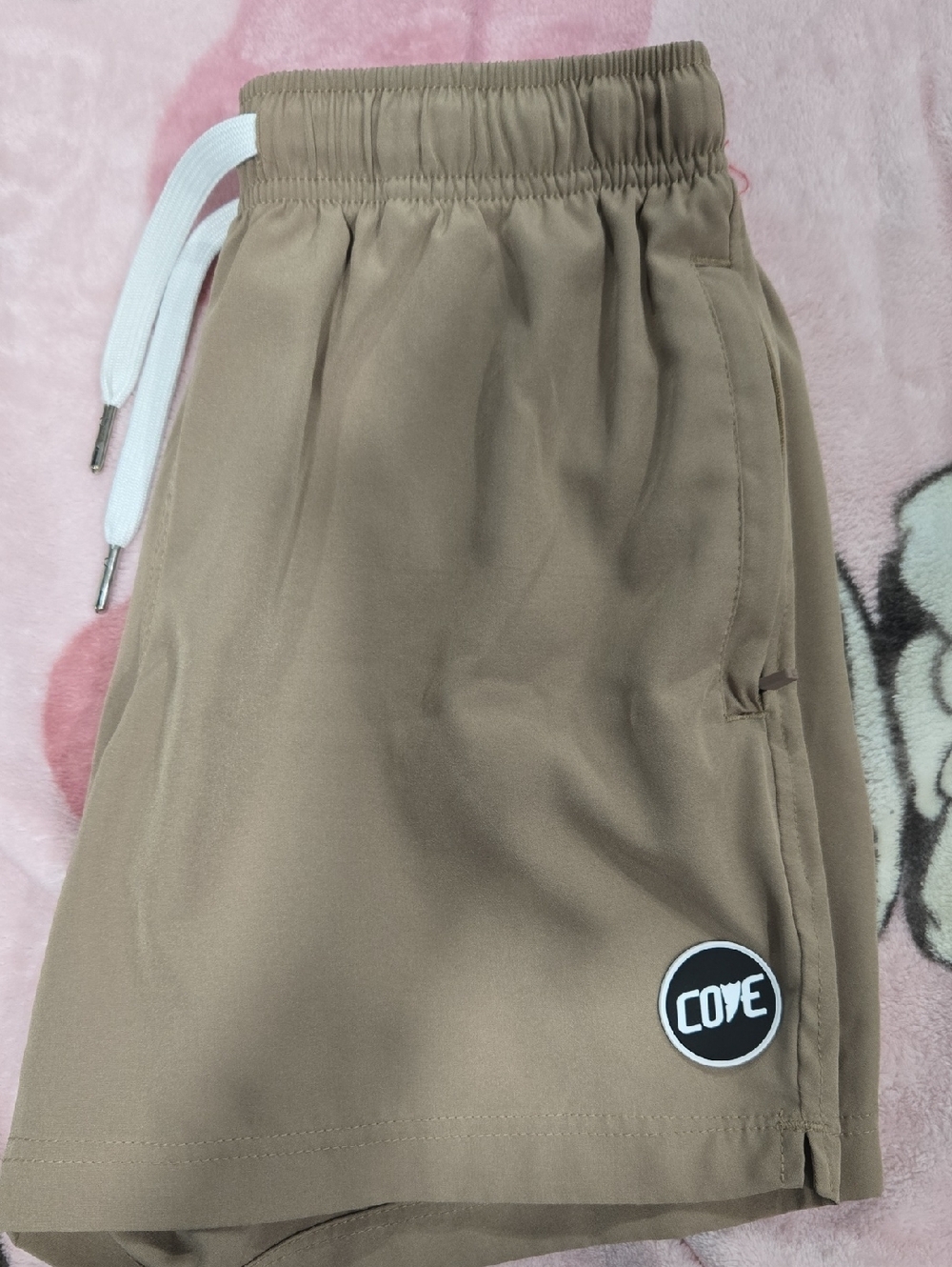 Cove Light Tan Drawstring Casual Shorts